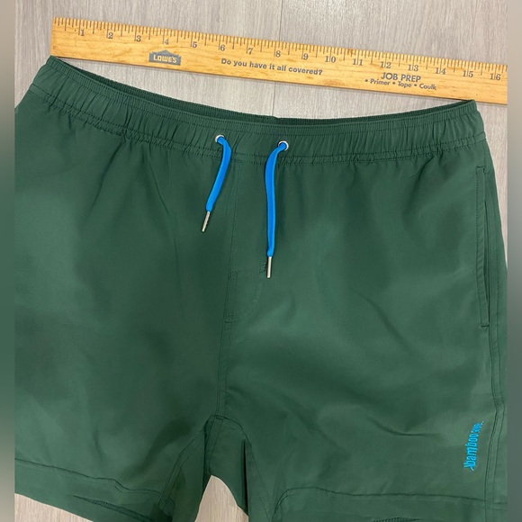 Bamboo Ave Shorts Mens XL Green Boundless Lined Performance Workout Hybrid - Picture 2 of 7